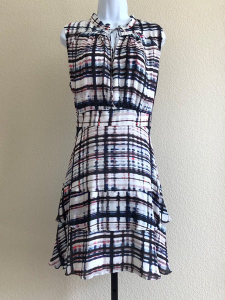 Parker Size Large Matilda Sleeveless Tiered Silk Dress