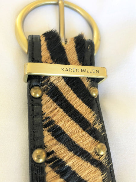 Karen Millen SMALL Black Zebra Pony Hair Belt - CLEARANCE