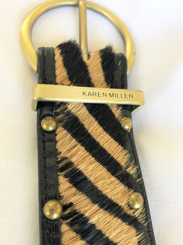 Karen Millen SMALL Black Zebra Pony Hair Belt