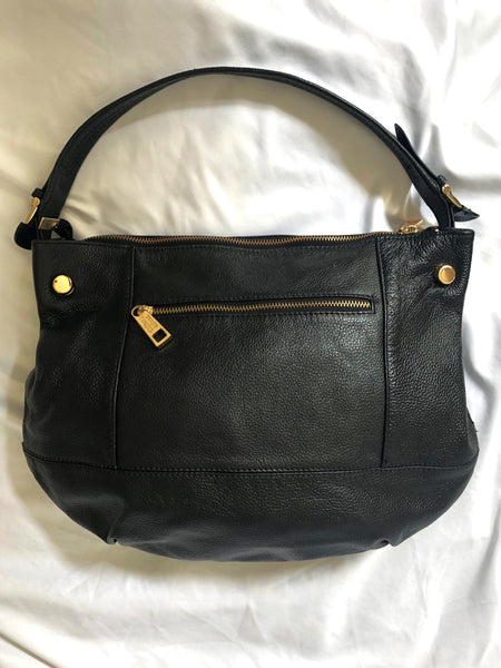 Tiffany & Fred Black Leather Shoulder Bag - CLEARANCE