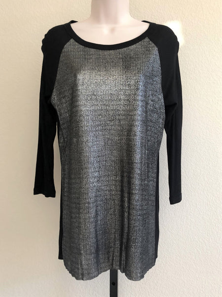 Enza Costa MEDIUM Black and Silver Top