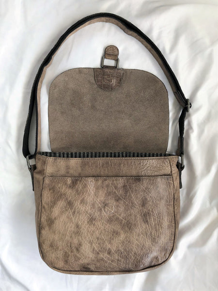 Jack Georges Taupe Leather Cross Body