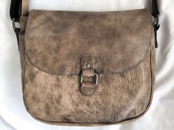 Jack Georges Taupe Leather Cross Body