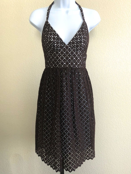 Milly Size 2 Brown Eyelet Lace Dress