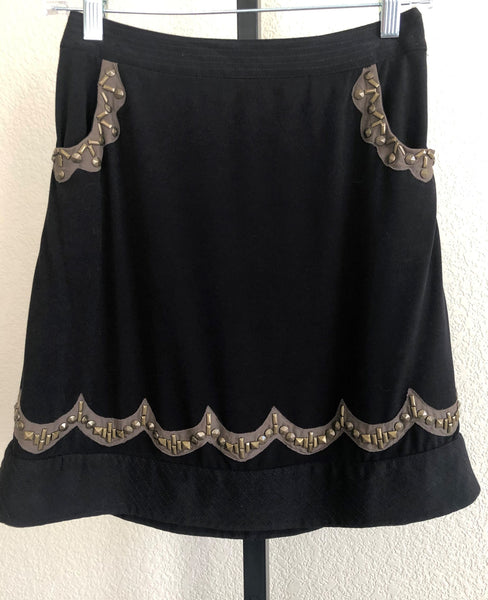 Ranna Gill Anthropologie Size XS Black Bead Skirt