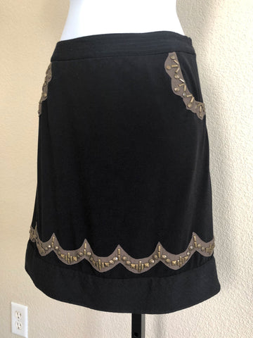 Ranna Gill Anthropologie Size XS Black Bead Skirt