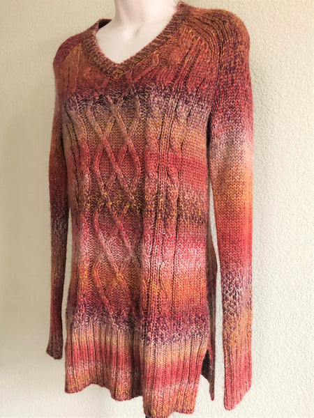 PrAna NEW SMALL Leisel Red Cable Knit Sweater