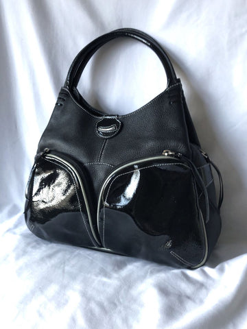 Tusk NY Black Leather Shoulder Bag