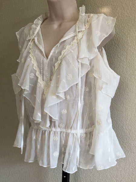 Chelsea & Violet MEDIUM Ivory Cold Shoulder Blouse