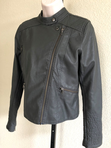ETT twa for Anthropologie SMALL Vegan Leather Moto Jacket