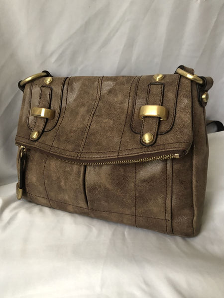 B Makowsky Brown Leather Cross Body