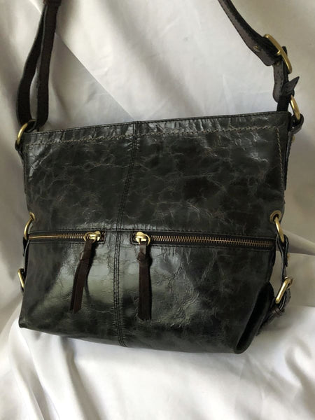 Nino Bossi Italian Black Leather Shoulder Bag