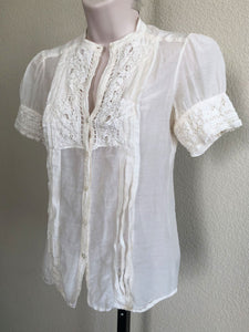 Joie Size XS Cream Lace Detail Top