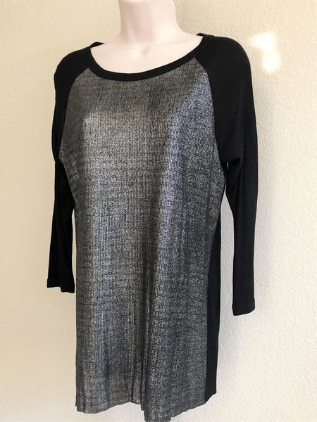 Enza Costa MEDIUM Black and Silver Top