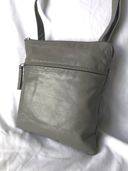 Latico Gray Leather Cross Body