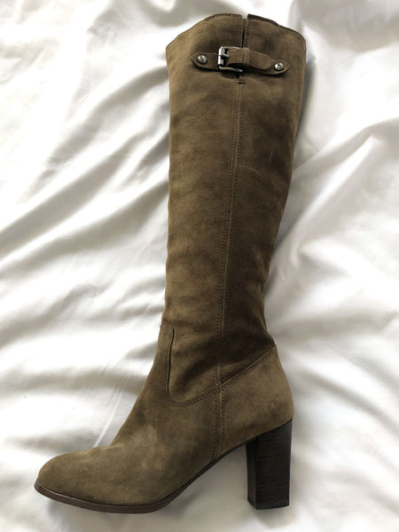 Michael Kors Size 7 Burke Olive Suede Boots