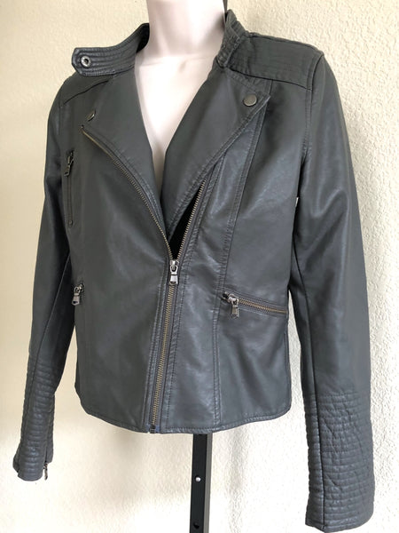 ETT twa for Anthropologie SMALL Vegan Leather Moto Jacket