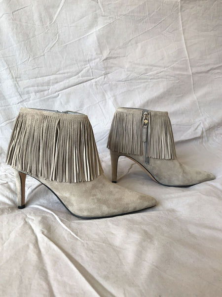 Sam Edelman Size 6 Kandice Gray Fringe Bootie