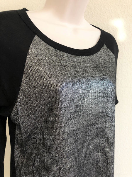 Enza Costa MEDIUM Black and Silver Top