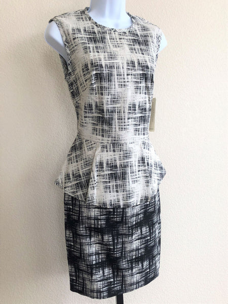 Nicole Miller Size 4 - NEW - Black and White Peplum Dress