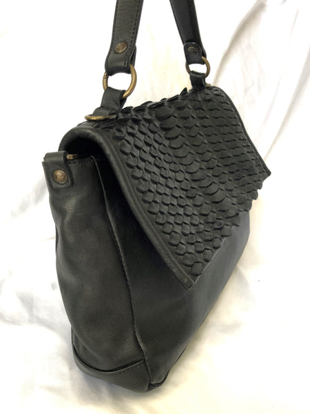 Rehard Italy Black Leather Cross Body Bag