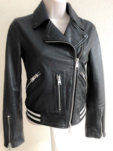 AllSaints Size 0 Balfern Black Leather Jacket