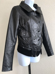 Rezrekshn by Esther Chen MEDIUM Black Leather Jacket