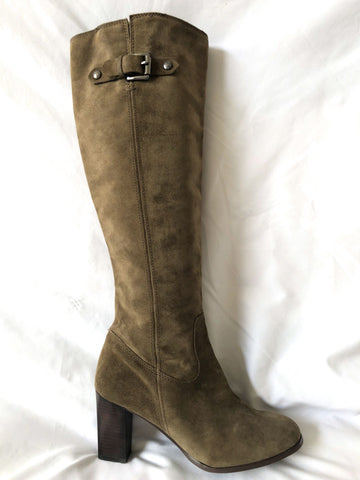 Michael Kors Size 7 Burke Olive Suede Boots