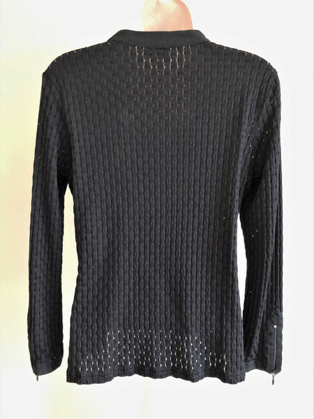 Anne Fontaine MEDIUM Vintage Black Textured Top