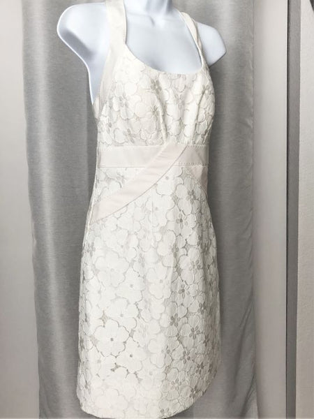 Phoebe Couture Size 6 White Lace Halter Dress