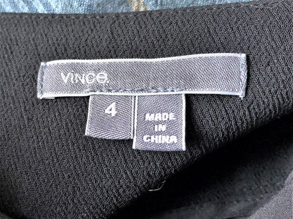 VINCE Size 4 Black Wrap Mini Skirt