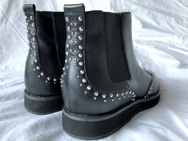 Michael Kors Size 7.5 Black Studded Ankle Booties