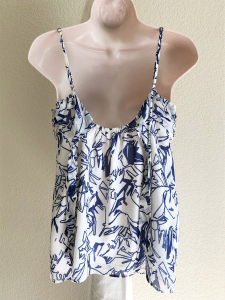 Armani Exchange MEDIUM White and Blue Tank