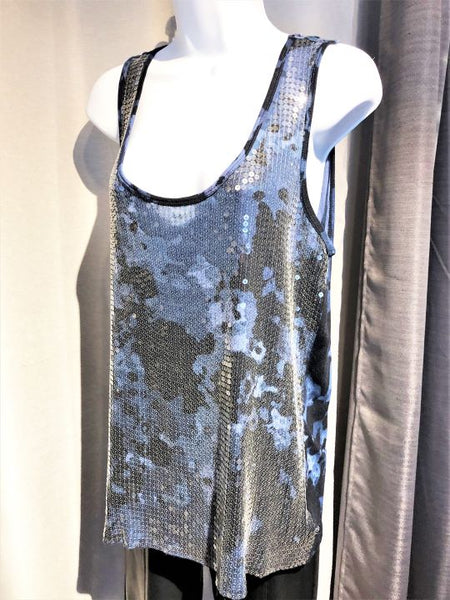 Michael Kors Size 1X Blue Sequin Tank