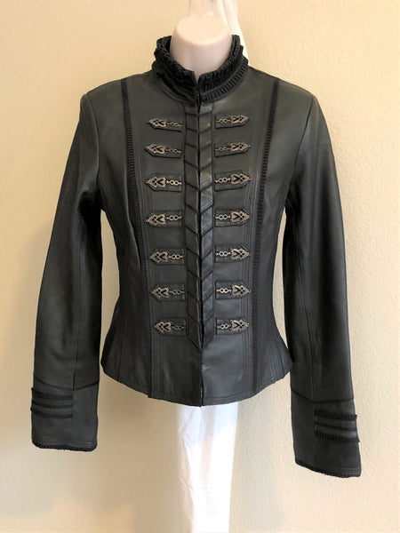 Danier Size XS Dark Gray Leather Jacket