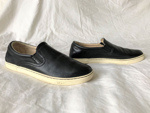 UGG Size 11 Kitlyn Black Leather Sneakers