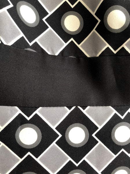 Milly Size 2 Black and White Silk Geometric Dress