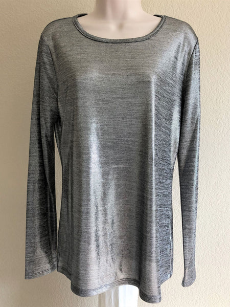 Michael Kors LARGE NEW Silver Long Sleeve Top