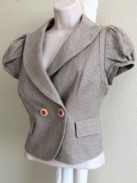 Leifsdottir Anthropologie Size 8 Beige Blazer - CLEARANCE