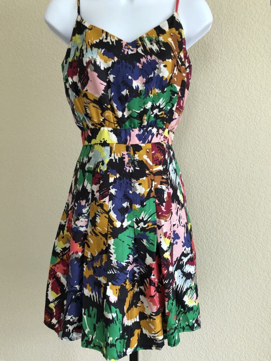 J.Crew Size 2 Brushstroke Silk Floral Sleeveless Dress - CLEARANCE