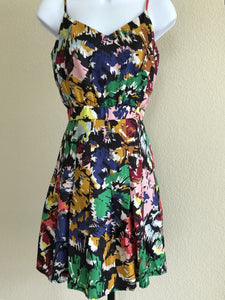 J.Crew Size 2 Brushstroke Silk Floral Sleeveless Dress