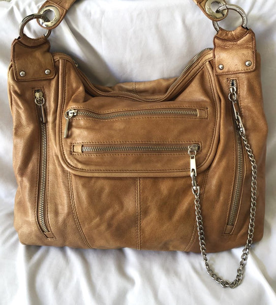 Junior Drake Tan Leather Messenger Bag