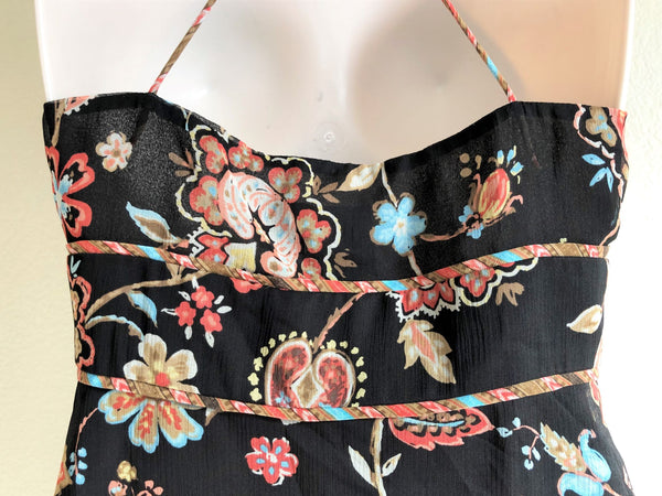 WORTH Size 4 Brown Floral Silk Tank