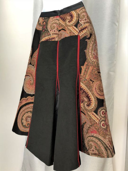 ETRO Authentic SMALL Black and Red Paisley Skirt