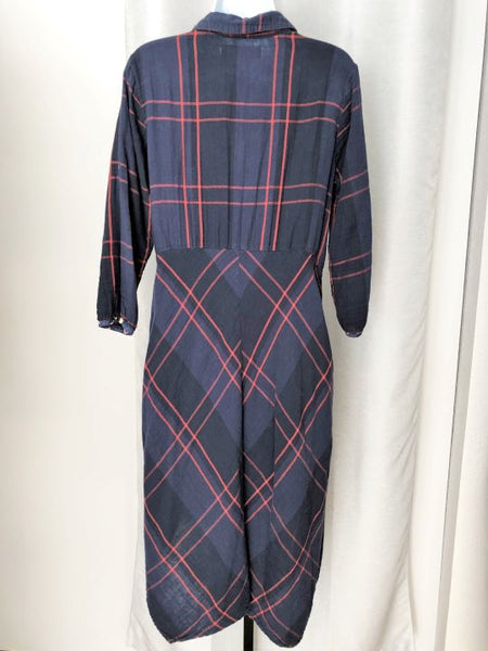 Isabella Sinclair Anthropologie Small Navy Flannel Dress