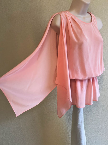 BCBGMaxazria SMALL - NEW - Pink One Sleeve Top
