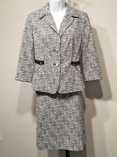 Etcetera Size 6 Black & White Pattern Skirt Suit - CLEARANCE