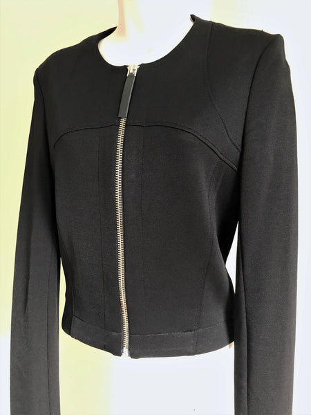 Helmut Lang MEDIUM Black Zip Front Blazer