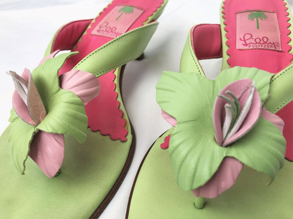 Lilly Pulitzer Size 8 Flyer Leather Thong Sandals - CLEARANCE