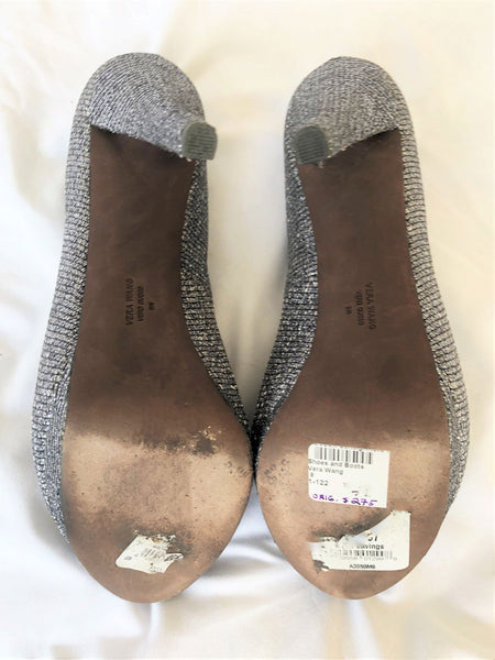 Vera Wang Size 9 Selima Silver Glitter Pumps